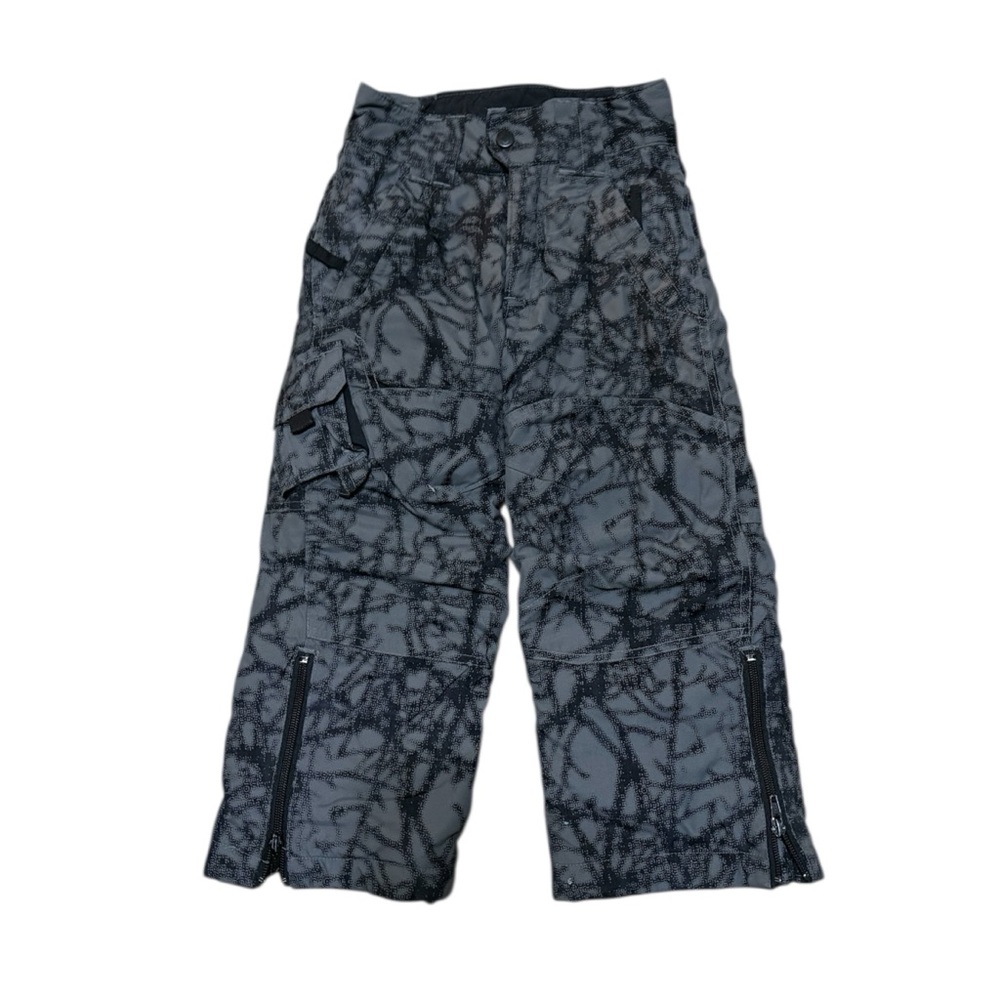 Columbia black and grey blurred camo print snow pants